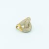 Anello Intreccio Strass Gold